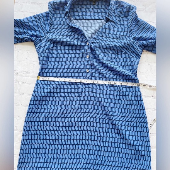 [The Limited] Ashton blue geometric print shirt dress size medium - Picture 8 of 10